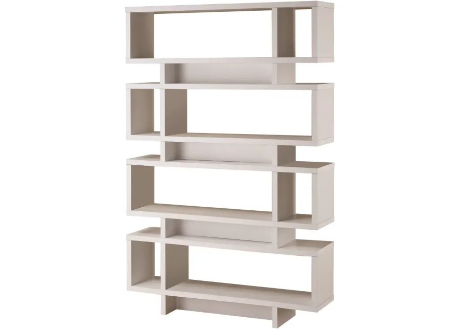 Coaster® Reid White 4-Tier Open Back Bookcase