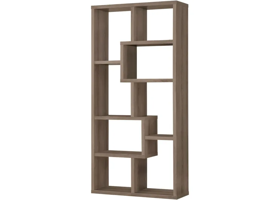 Coaster® Theo Weathered Grey 10-Shelf Bookcase