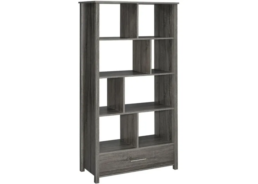 Coaster® Dylan Weathered Grey Bookcase