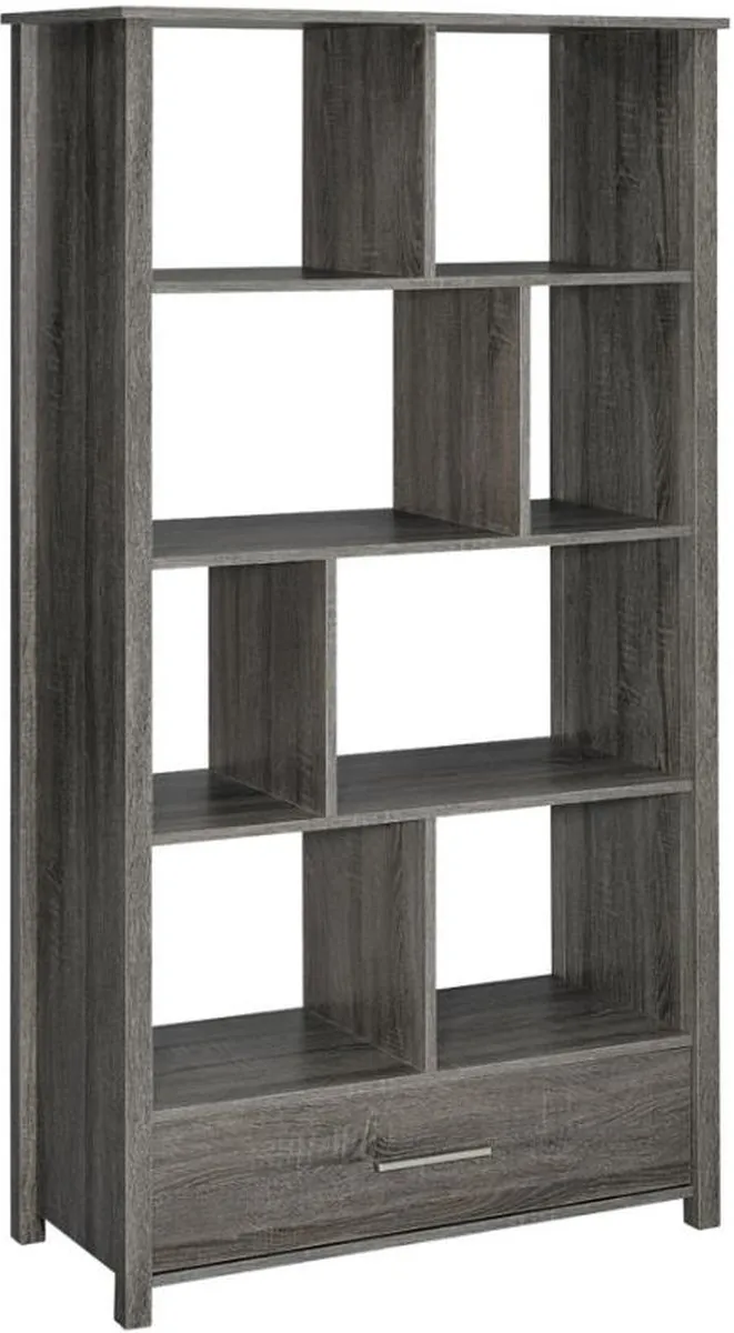 Coaster® Dylan Weathered Grey Bookcase