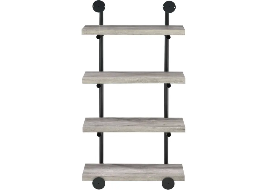 Coaster® Elmcrest Black/Grey Driftwood 24" Wall Shelf