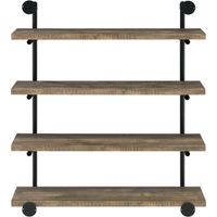 Coaster® Black/Grey Driftwood 40-Inch Wall Shelf