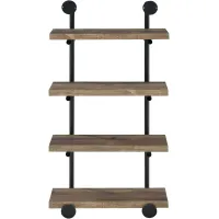 Coaster® Elmcrest Black/Rustic Oak Driftwood 24" Wall Shelf