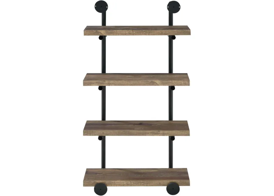 Coaster® Elmcrest Black/Rustic Oak Driftwood 24" Wall Shelf