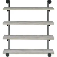 Coaster® Elmcrest Black/Grey Driftwood 40" Wall Shelf