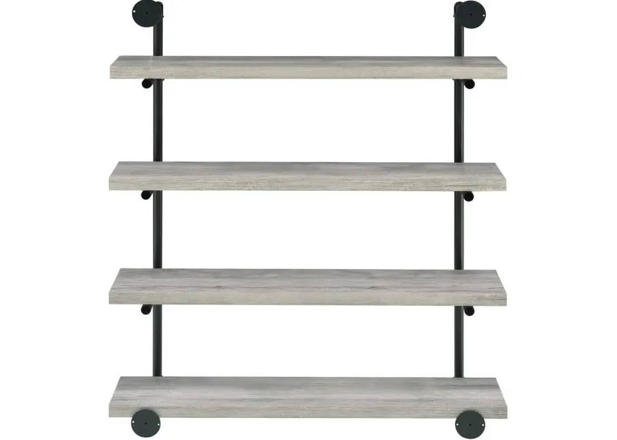 Coaster® Elmcrest Black/Grey Driftwood 40" Wall Shelf