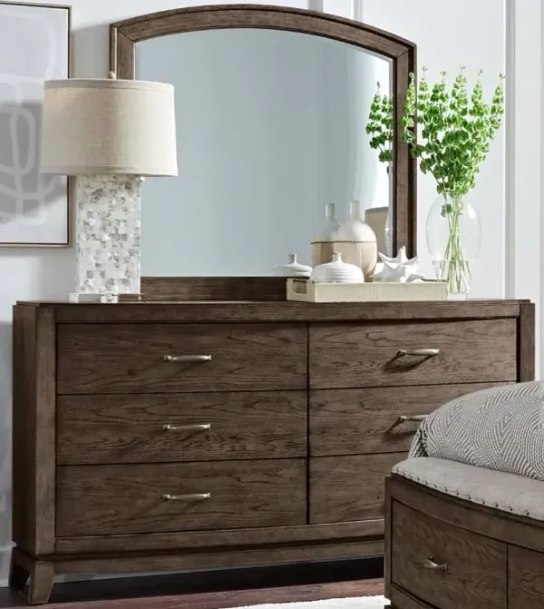 Liberty Furniture Avalon Coffee Bean Dresser and Mirror