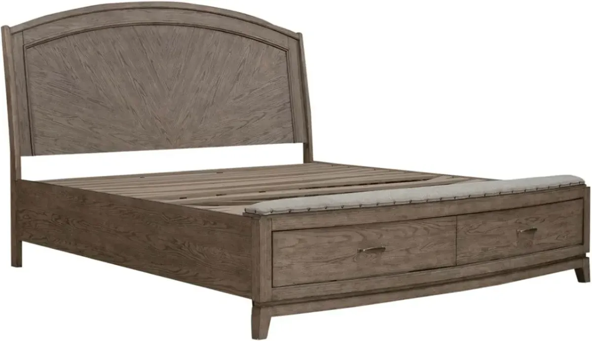 Liberty Furniture Avalon Burnished Beige King Panel Storage Bed