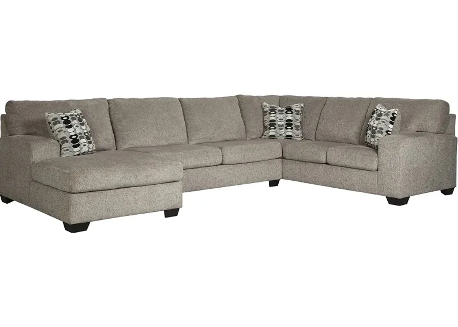 Signature Design by Ashley® Ballinasloe 3-Piece Platinum Left-Arm Facing Sofa Sectional and Chaise