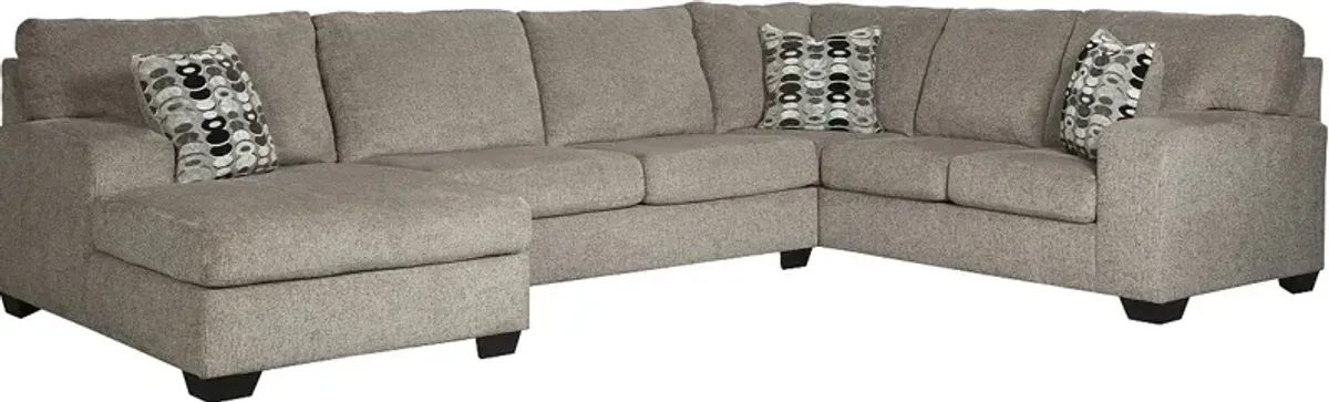 Signature Design by Ashley® Ballinasloe 3-Piece Platinum Left-Arm Facing Sofa Sectional and Chaise