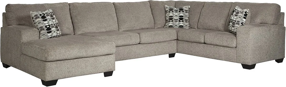 Signature Design by Ashley® Ballinasloe 3-Piece Platinum Left-Arm Facing Sofa Sectional and Chaise