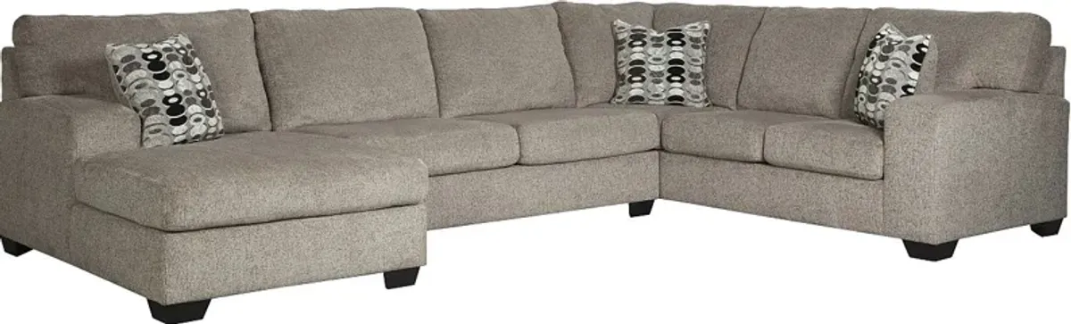 Signature Design by Ashley® Ballinasloe 3-Piece Platinum Left-Arm Facing Sectional and Chaise