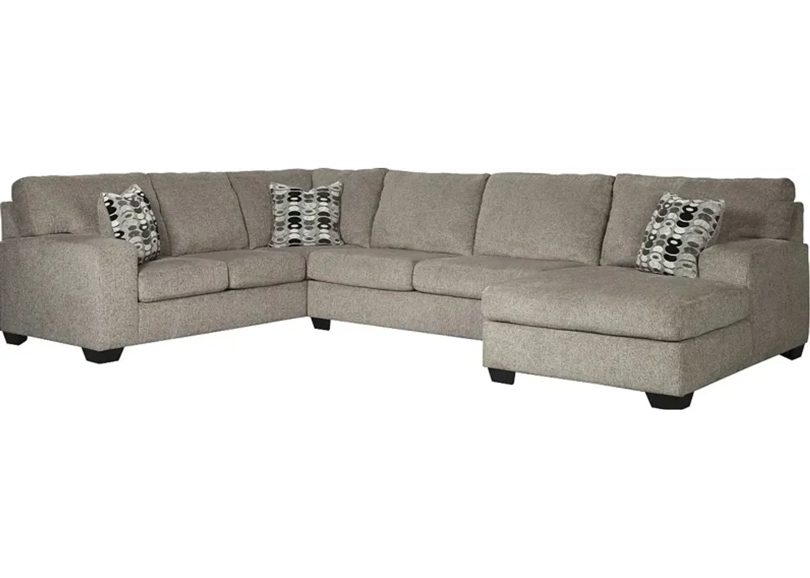 Signature Design by Ashley® Ballinasloe 3-Piece Platinum Right-Arm Facing Sofa Sectional and Chaise