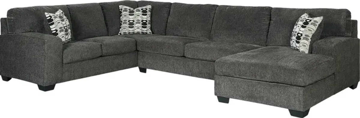 Signature Design by Ashley® Ballinasloe 3-Piece Smoke Right-Arm Facing Sectional and Chaise