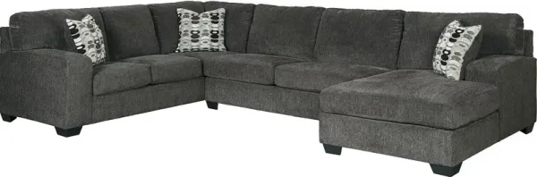 Signature Design by Ashley® Ballinasloe 3-Piece Smoke Right-Arm Facing Chaise Sectional