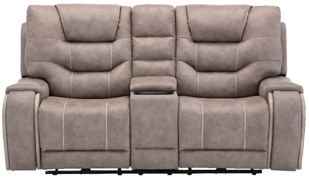 Canyon Grey Power Reclining Console Loveseat with Power Headrest