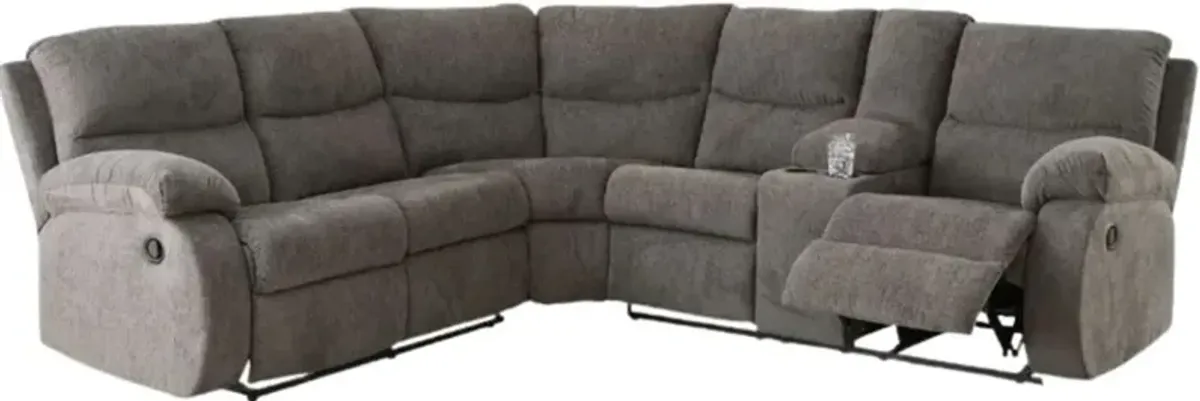 Signature Design by Ashley® Museum 2-Piece Pewter L-Shape Manual Reclining Sectional