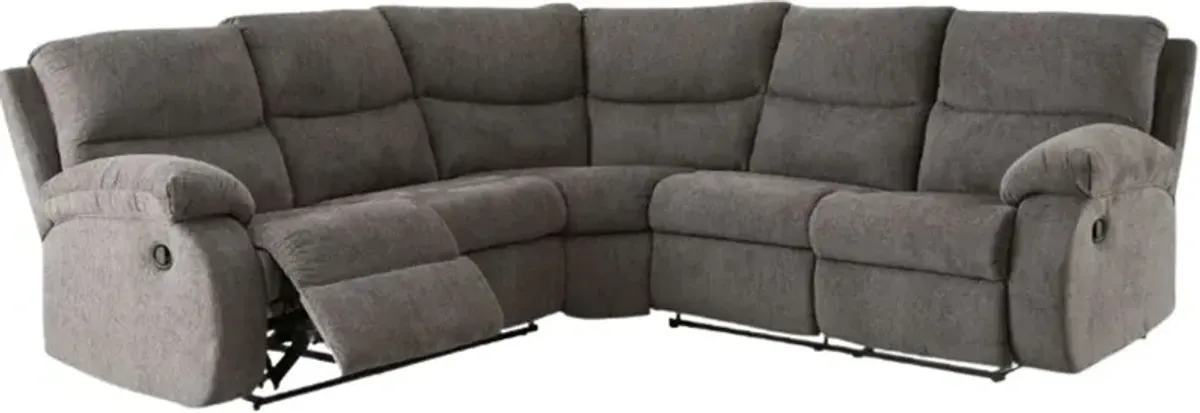 Signature Design by Ashley® Museum 2-Piece Pewter L-Shape Manual Reclining Sectional