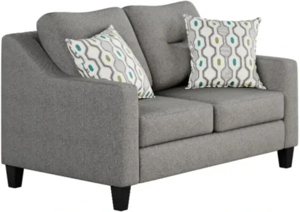 Fusion Furniture Max Pepper Gray Loveseat