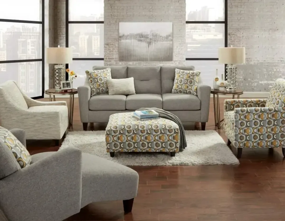 Fusion Furniture Dillist Mica Gray Chaise