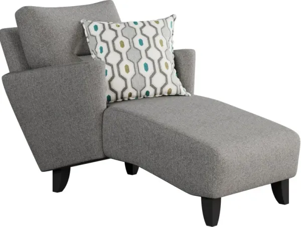 Fusion Furniture Max Pepper Gray Chaise