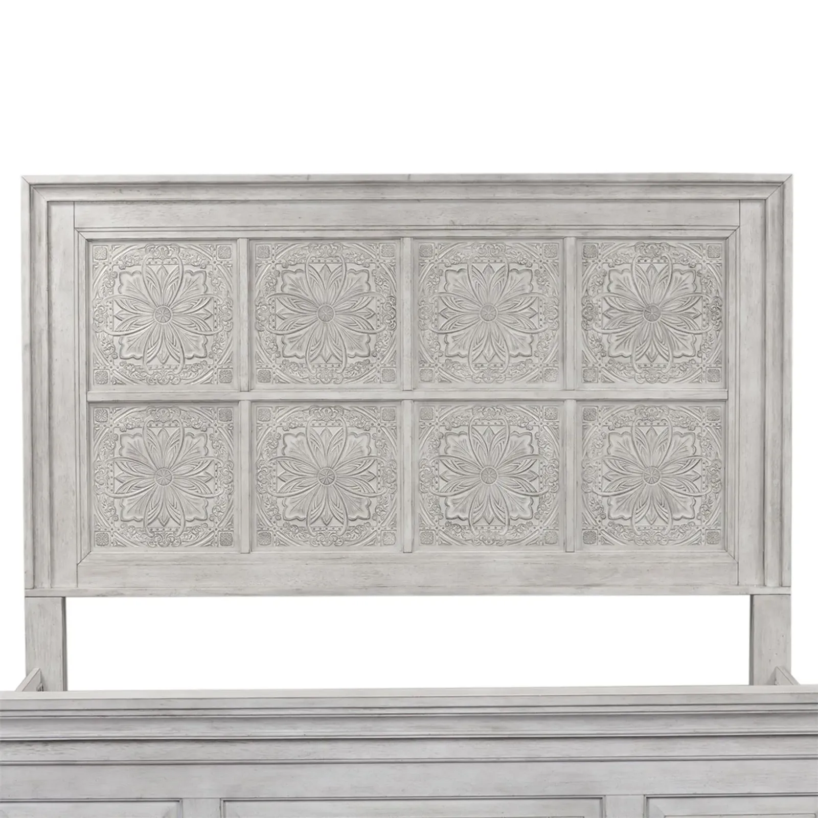 Liberty Heartland Antique White King Decorative Panel Headboard