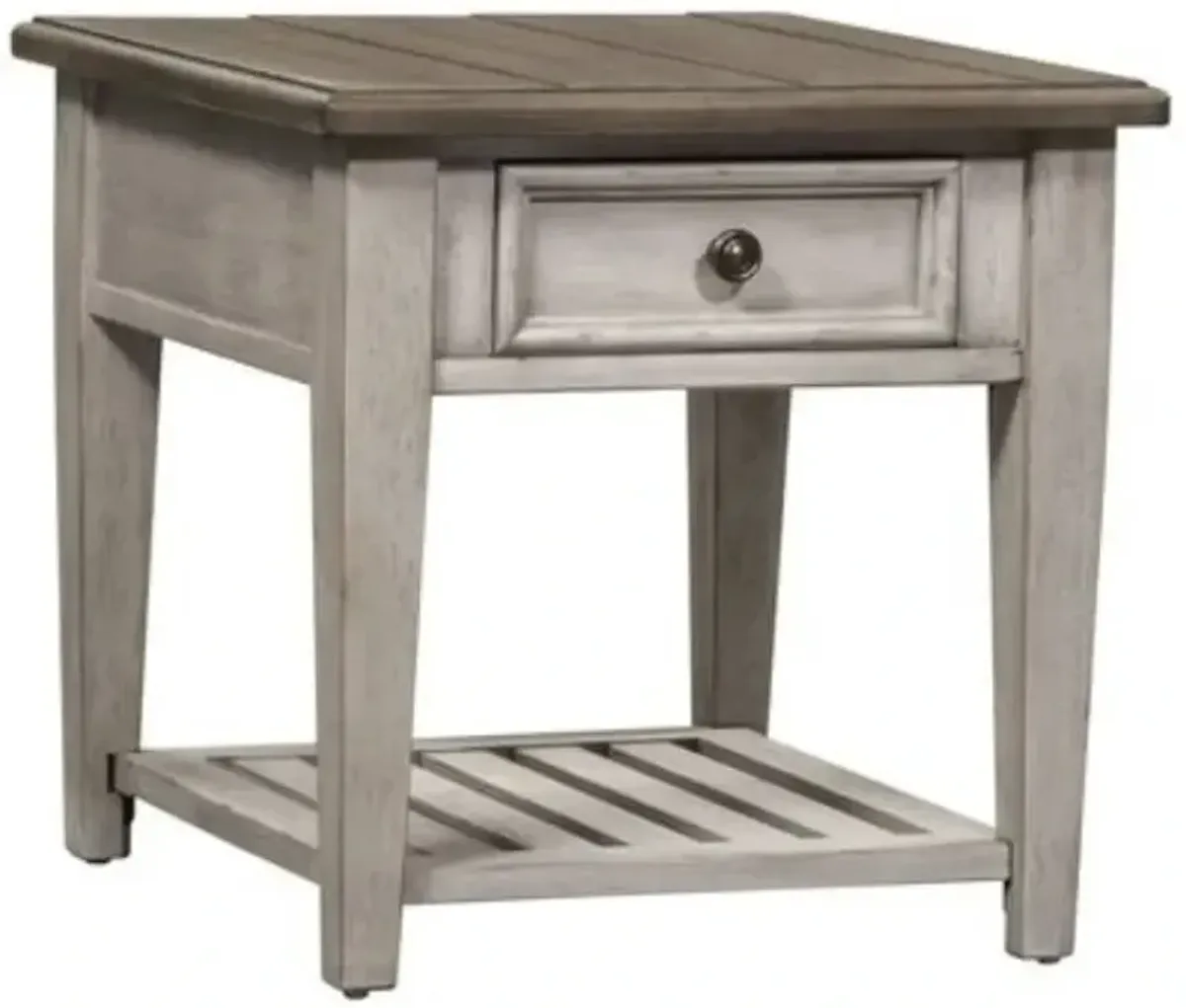 Liberty Furniture Heartland Tobacco End Table with Antique White Base