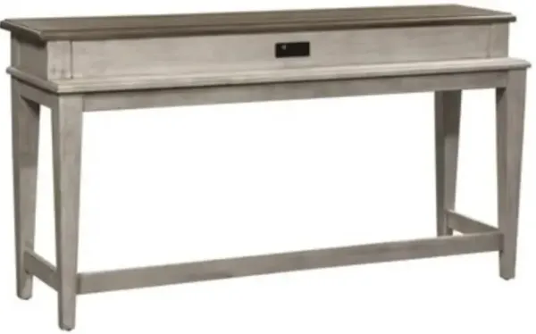 Liberty Furniture Heartland Tobacco Top Console Bar Table with Antique White Base