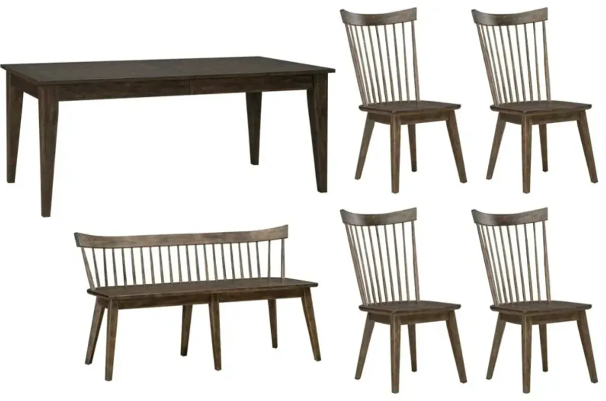 Liberty Furniture Midland Falls 6-Piece Rustic Brown Dining Table Set