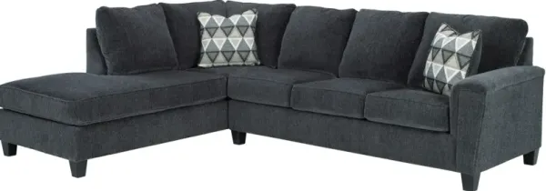 Signature Design by Ashley® Abinger 2-Piece Smoke Left-Arm Facing Sofa Sleeper Sectional with Chaise