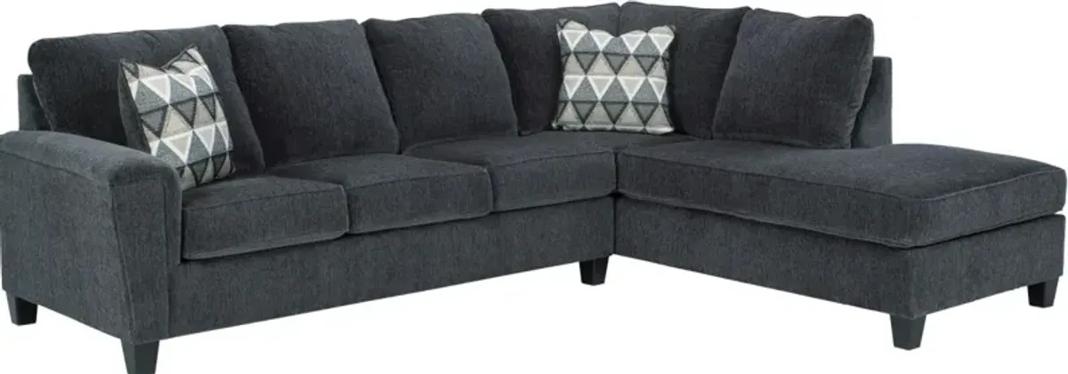 Signature Design by Ashley® Abinger 2-Piece Smoke Right-Arm Facing Sofa Sleeper Sectional and Chaise