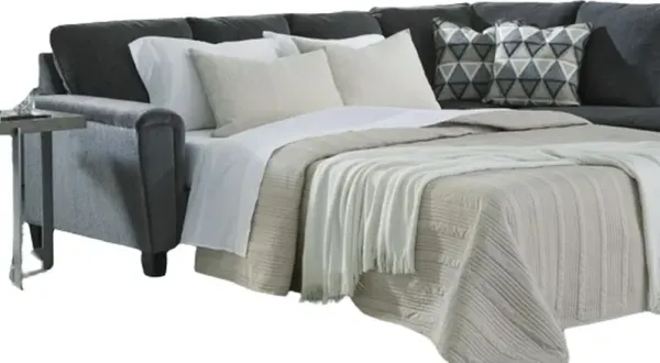 Signature Design by Ashley® Abinger 2-Piece Smoke Right-Arm Facing Sofa Sleeper Sectional and Chaise