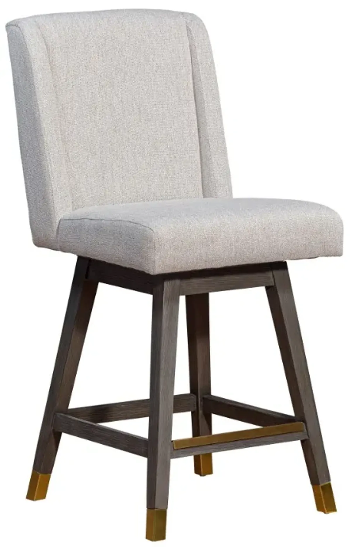 Armen Living Stancoste Grey Oak/Taupe Swivel Counter Stool