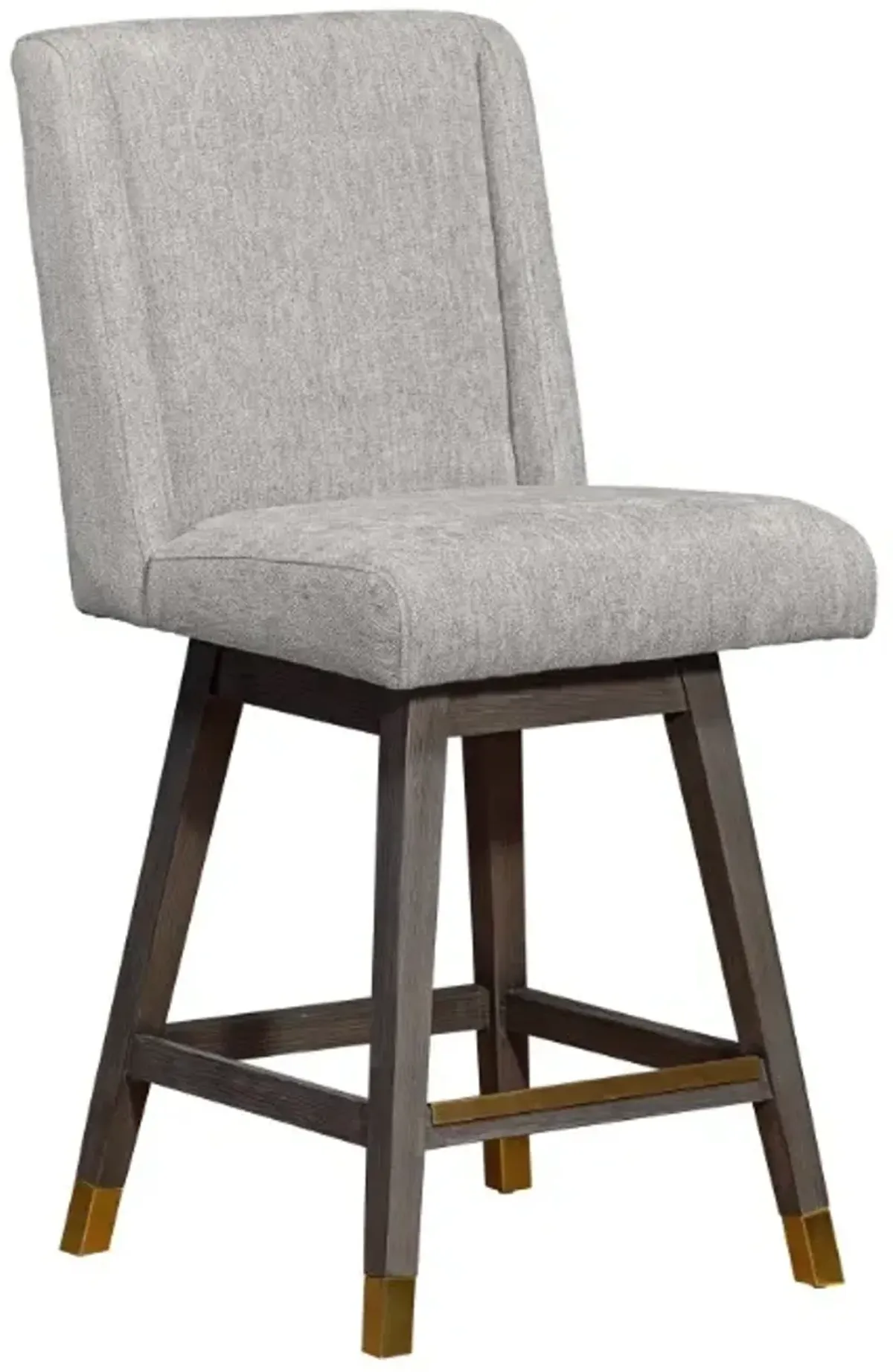 Armen Living Stancoste Grey Oak/Mocha Swivel Counter Stool