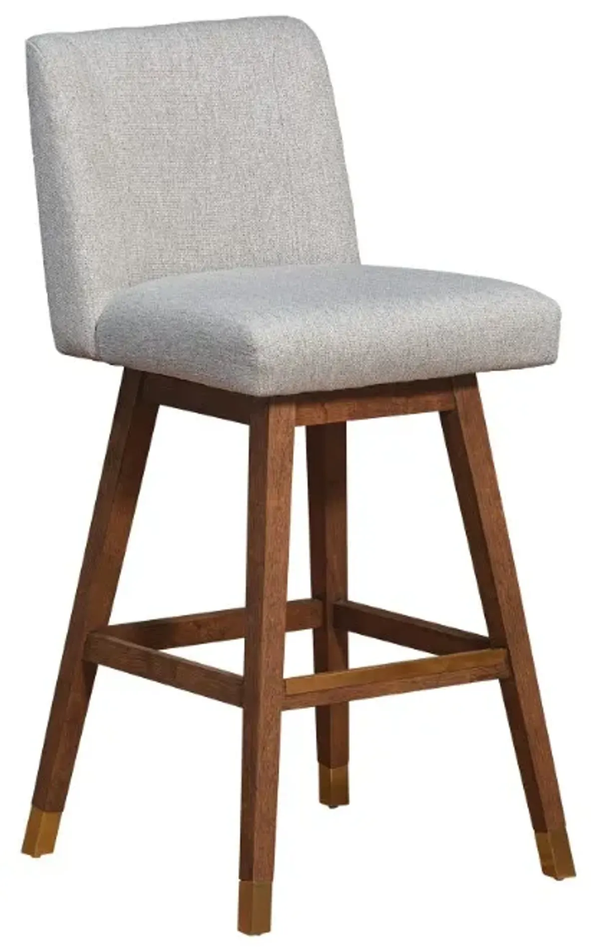 Armen Living Basila Brown Oak/Taupe Swivel Bar Stool
