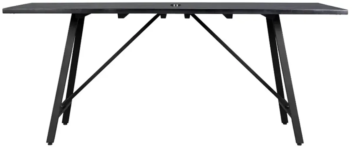 Armen Living Koala Black/Dark Eucalyptus Outdoor Patio Rectangle Dining Table