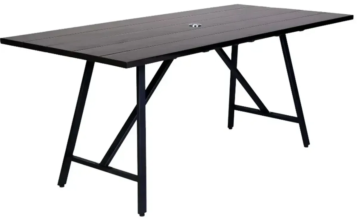 Armen Living Koala Black/Dark Eucalyptus Outdoor Patio Rectangle Dining Table
