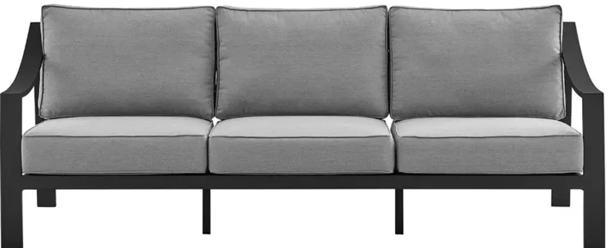 Armen Living Mongo 4-Piece Dark Grey Outdoor Patio Living Room Set