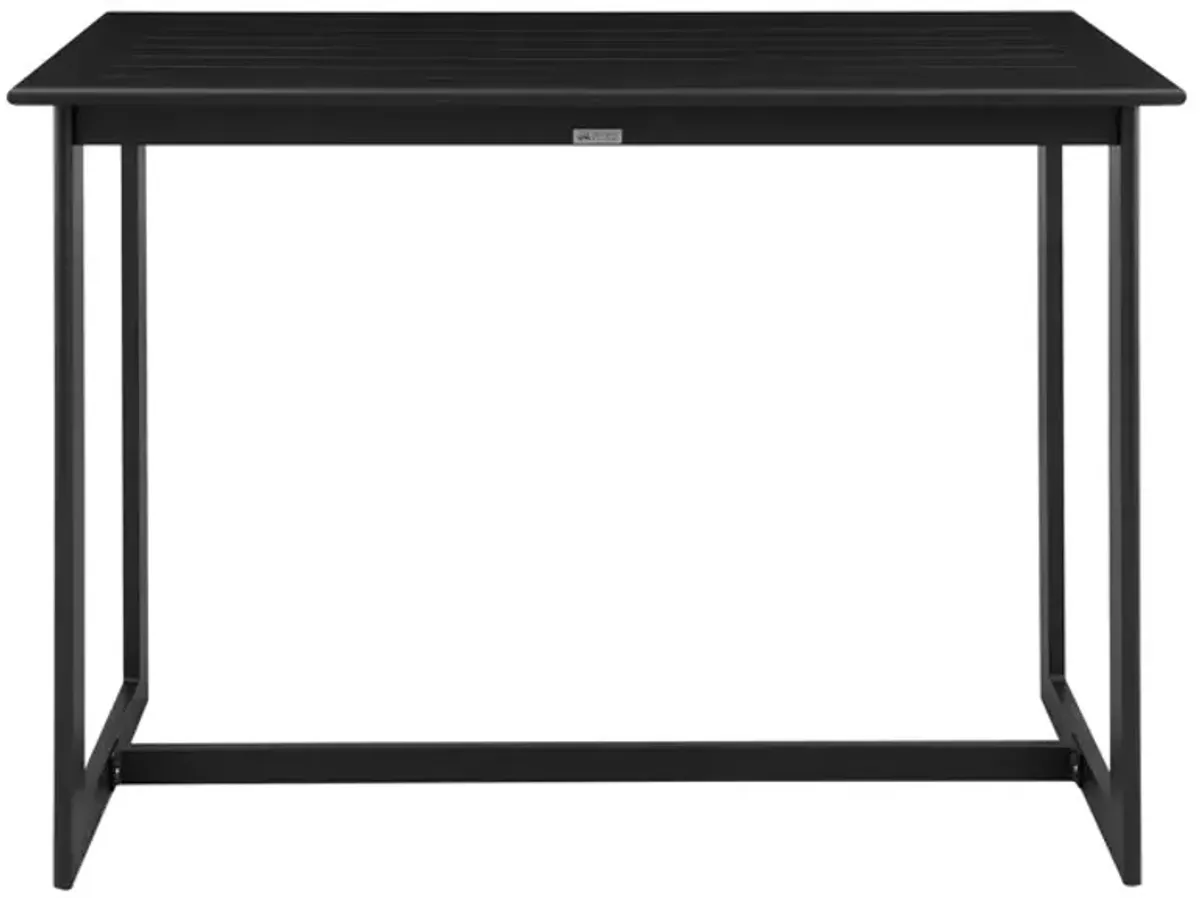 Armen Living Grand Black Outdoor Patio Bar Height Dining Table 