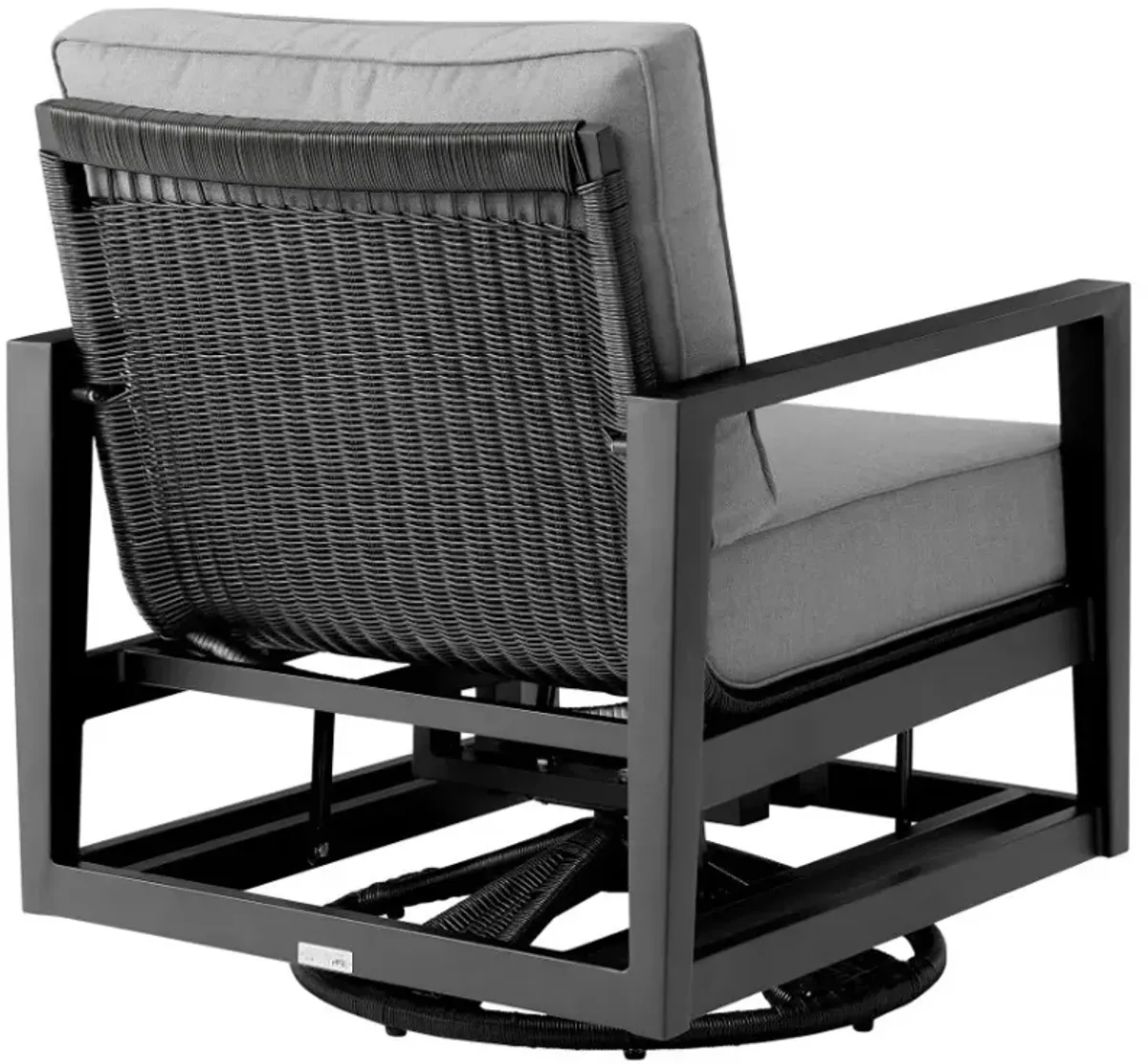 Armen Living Grand Aluminum/Dark Gray Outdoor Swivel Glider Chair