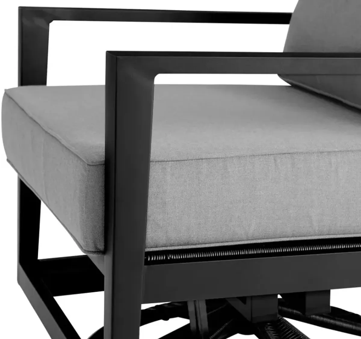 Armen Living Grand Aluminum/Dark Gray Outdoor Swivel Glider Chair