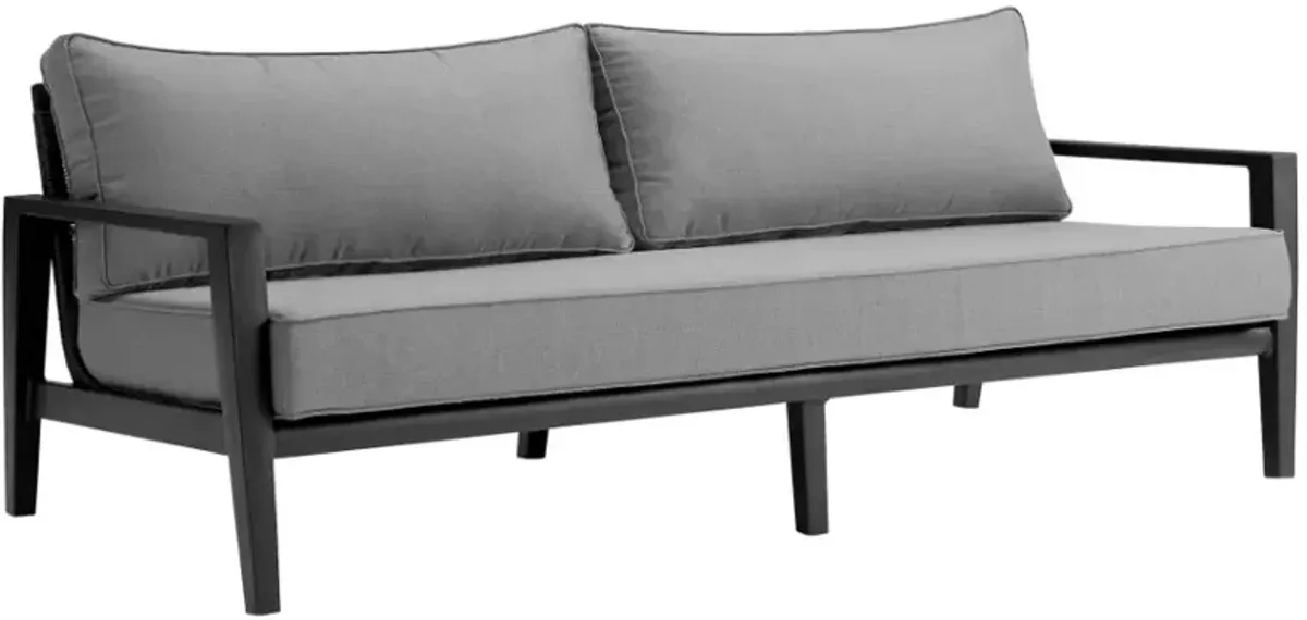 Armen Living Grand 4-Piece Aluminum/Dark Gray Outdoor Seating Set