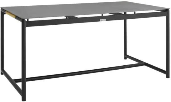 Armen Living Royal 2-Piece Alunimum/Black/Stone Outdoor Dining Table