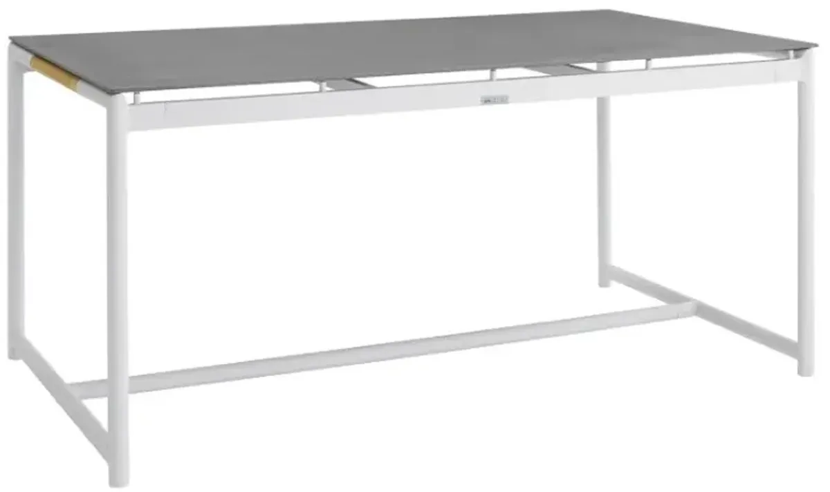 Armen Living Royal 2-Piece Alunimum/Stone/White Outdoor Dining Table
