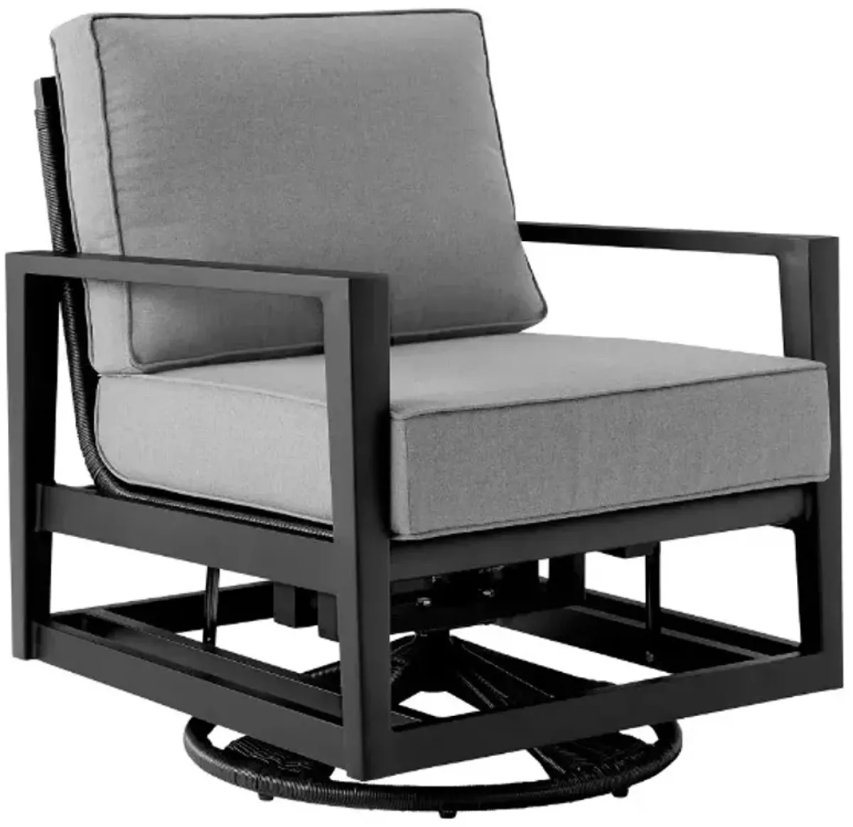 Armen Living Grand 3-Piece Black Outdoor Seating Set