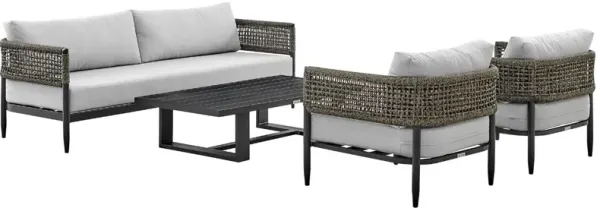 Armen Living Felicia 4-Piece Black Outdoor Conversation Set