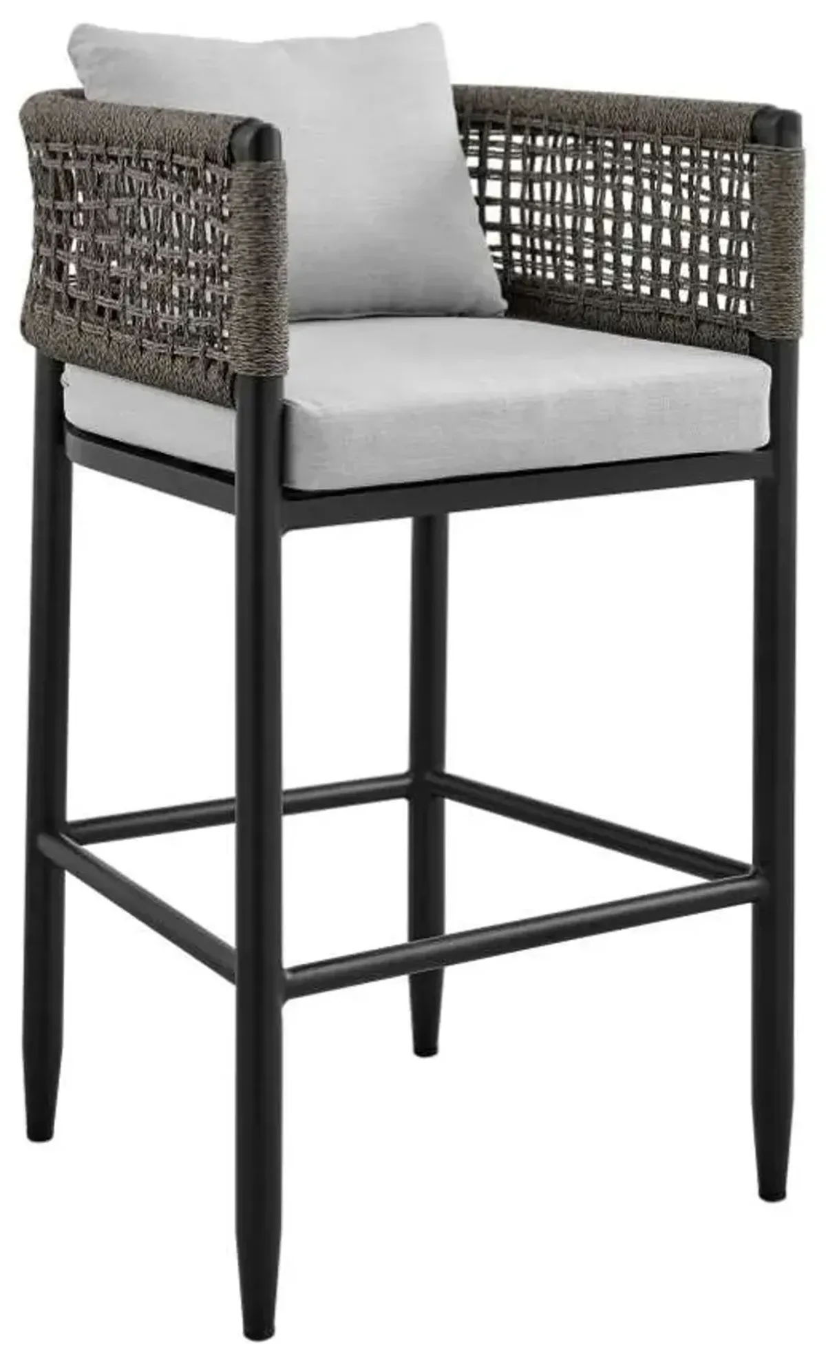 Armen Living Felicia Black/Grey/Light Grey Outdoor Bar Stool