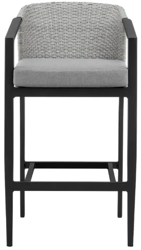 Armen Living Aileen Black Outdoor Patio Counter Height Bar Stool