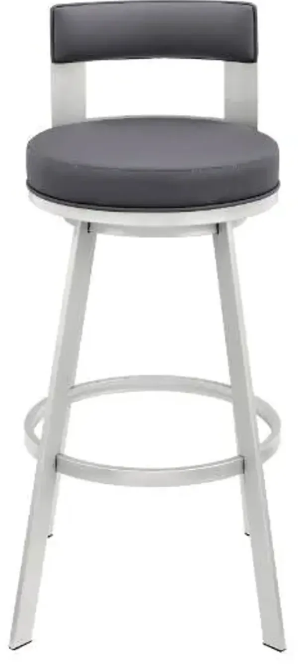 Armen Living Lynof Grey/Silver Counter Stool