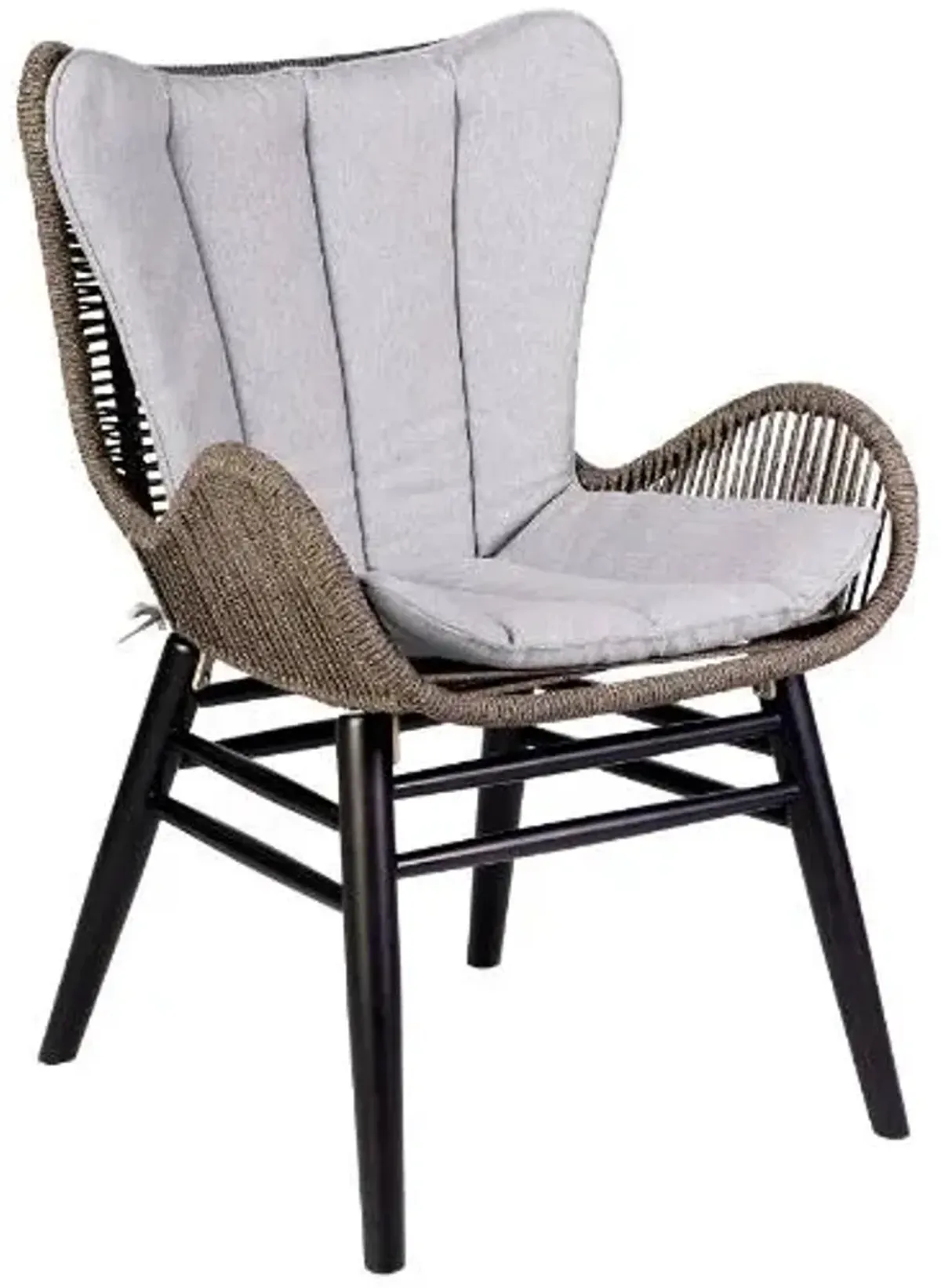 Armen Living Fanny Dark Eucalyptus/Gray/Truffle Patio Outdoor Dining Chair
